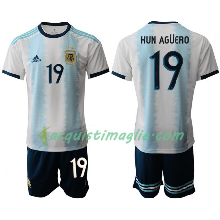 Divisa di Calcio Argentina Sergio Agüero 19 Bambino Prima Copa América 2019